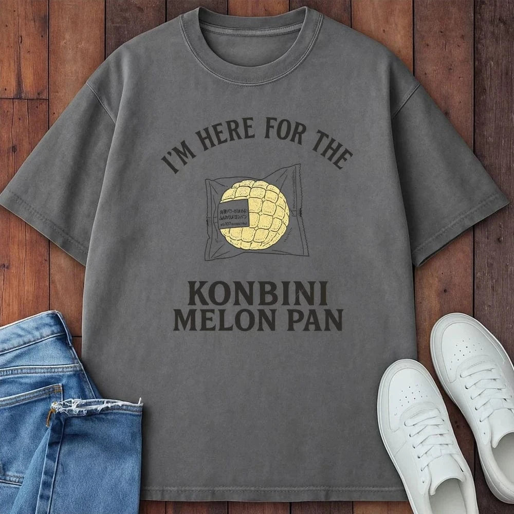 Here For The Melon Pan T-Shirt Grey / S 31773050276854831480 T-Shirt