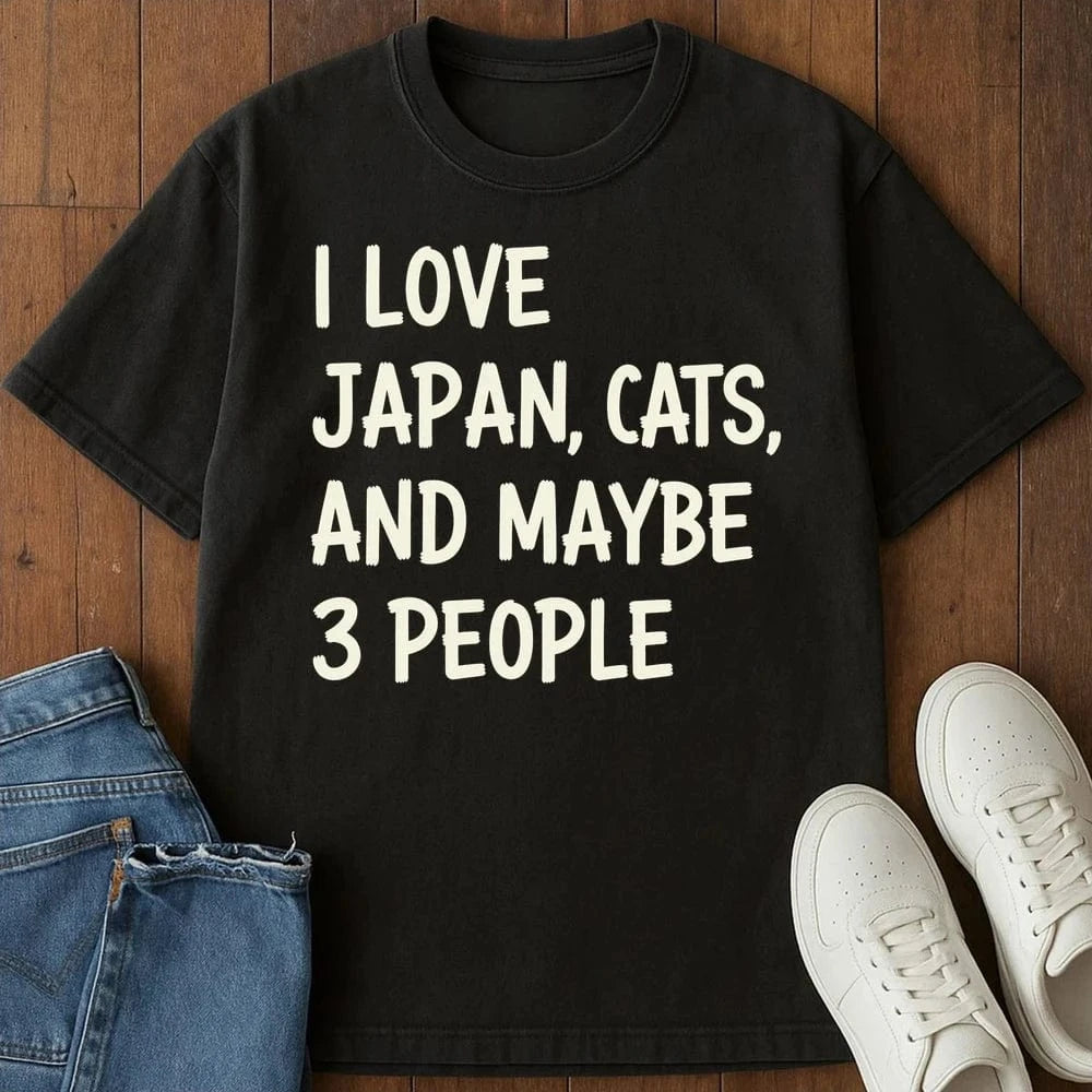 Japan and Cats T-Shirt Black / S 44867391077748564002 T-Shirt