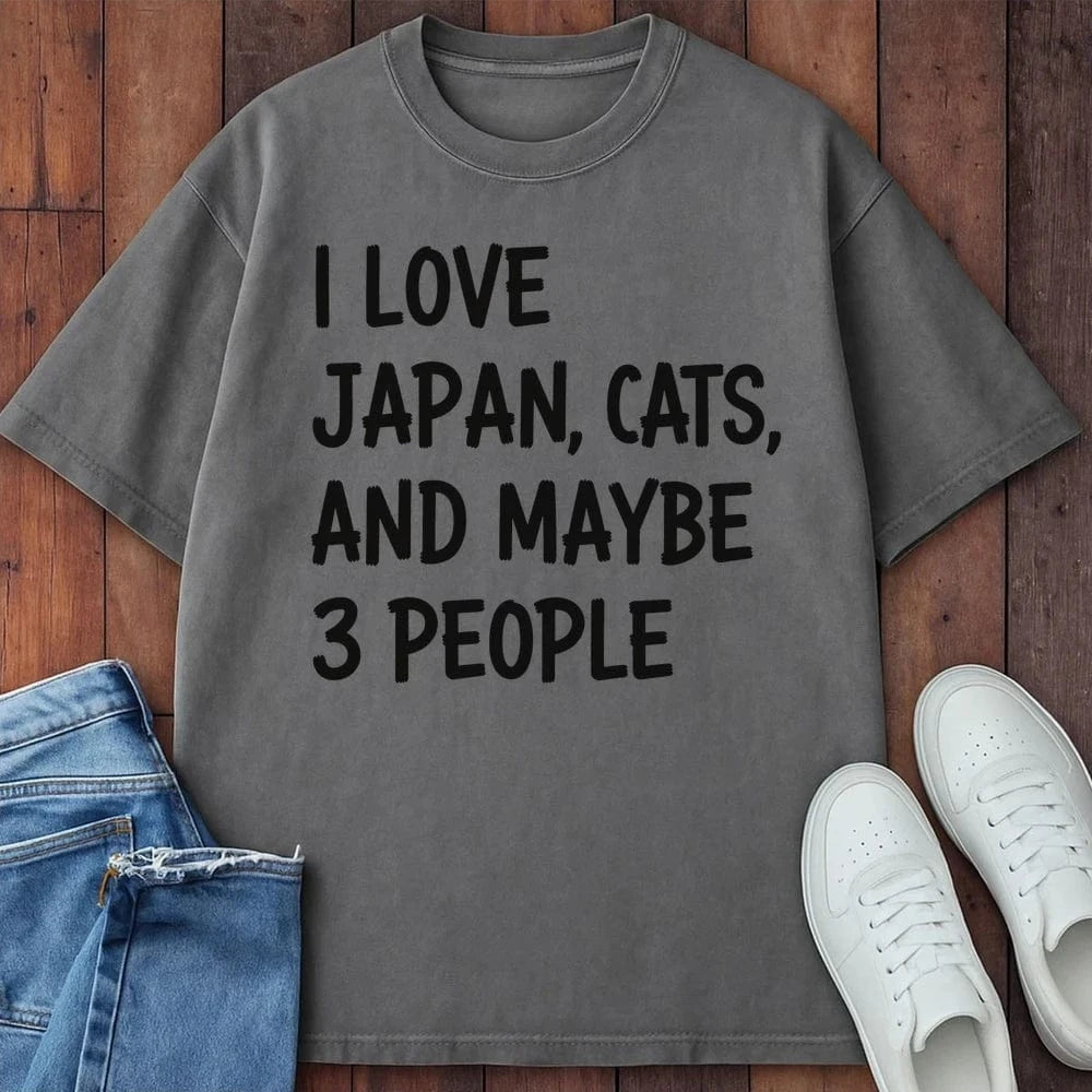 Japan and Cats T-Shirt Grey / S 32960170409503673919 T-Shirt