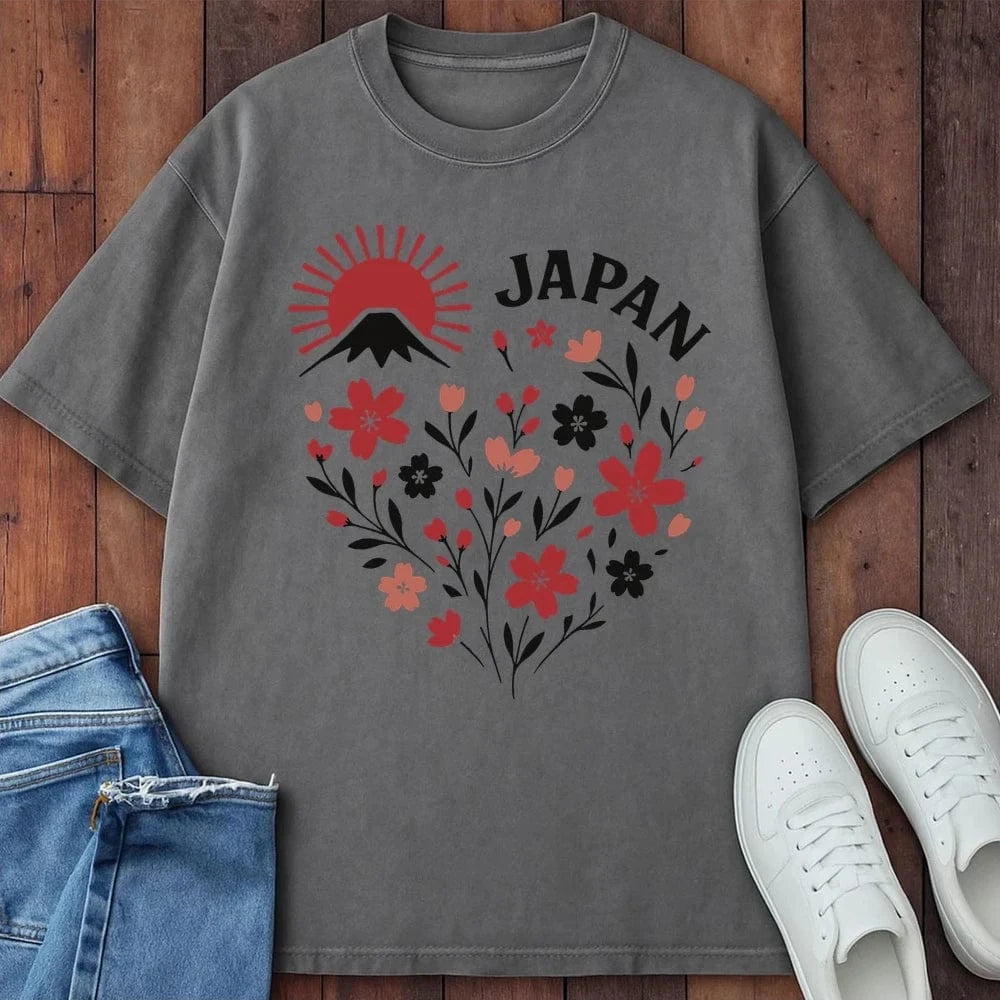 Japan In Bloom T-Shirt Grey / S 25875575854912952564 T-Shirt