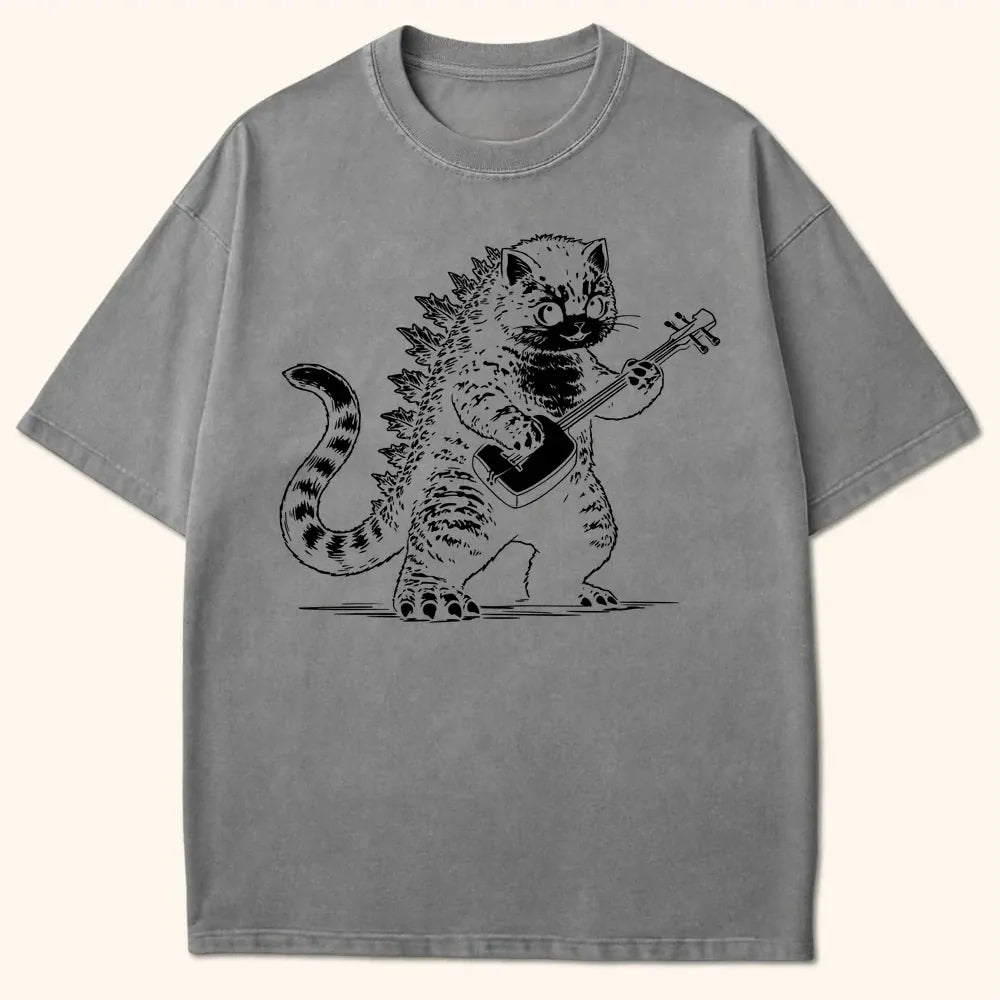 Kaiju Shamisen T-Shirt Grey / S 31253506945163057515 T-Shirt