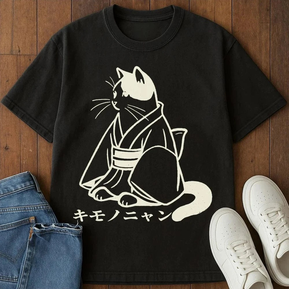 Kimono Nyan T-Shirt Black / S 22954202397031664388 T-Shirt