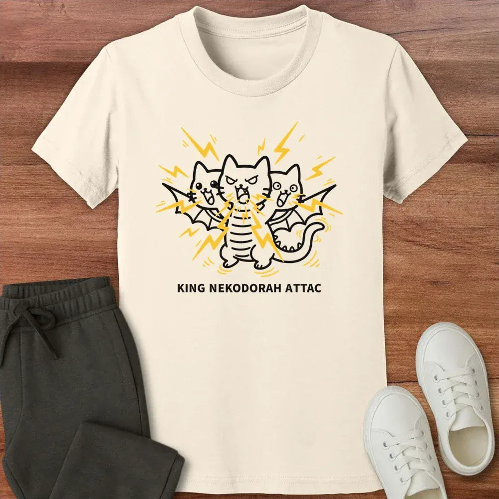 King Nekodorah Attac Kids Tee Natural / S 19659814005227443244 Kids clothes