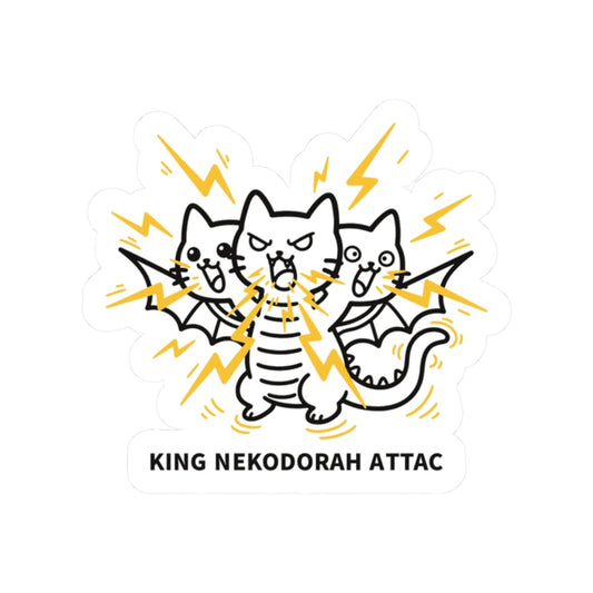 ⚡ King Nekodorah Attac — Mini Sticker (2"x2") 2" × 2" / White 48964425631475745782 Paper products