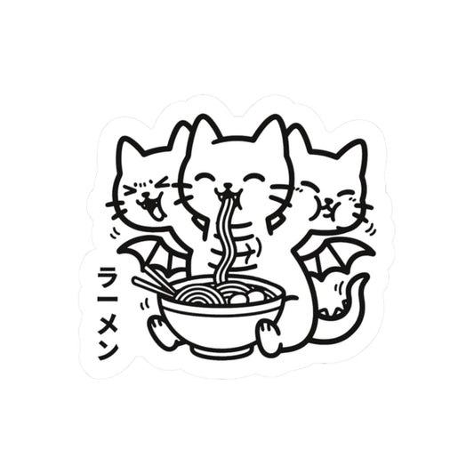 🍥 King Nekodorah Ramen Time — Mini Sticker (2"x2") 2" × 2" / White 22444092033732315033 Paper products
