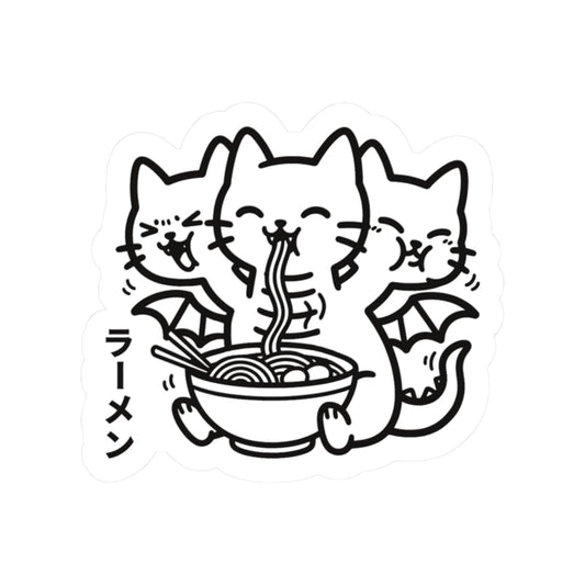 🍥 King Nekodorah Ramen Time — Mini Sticker (2"x2") 2" × 2" / White 22444092033732315033 Paper products