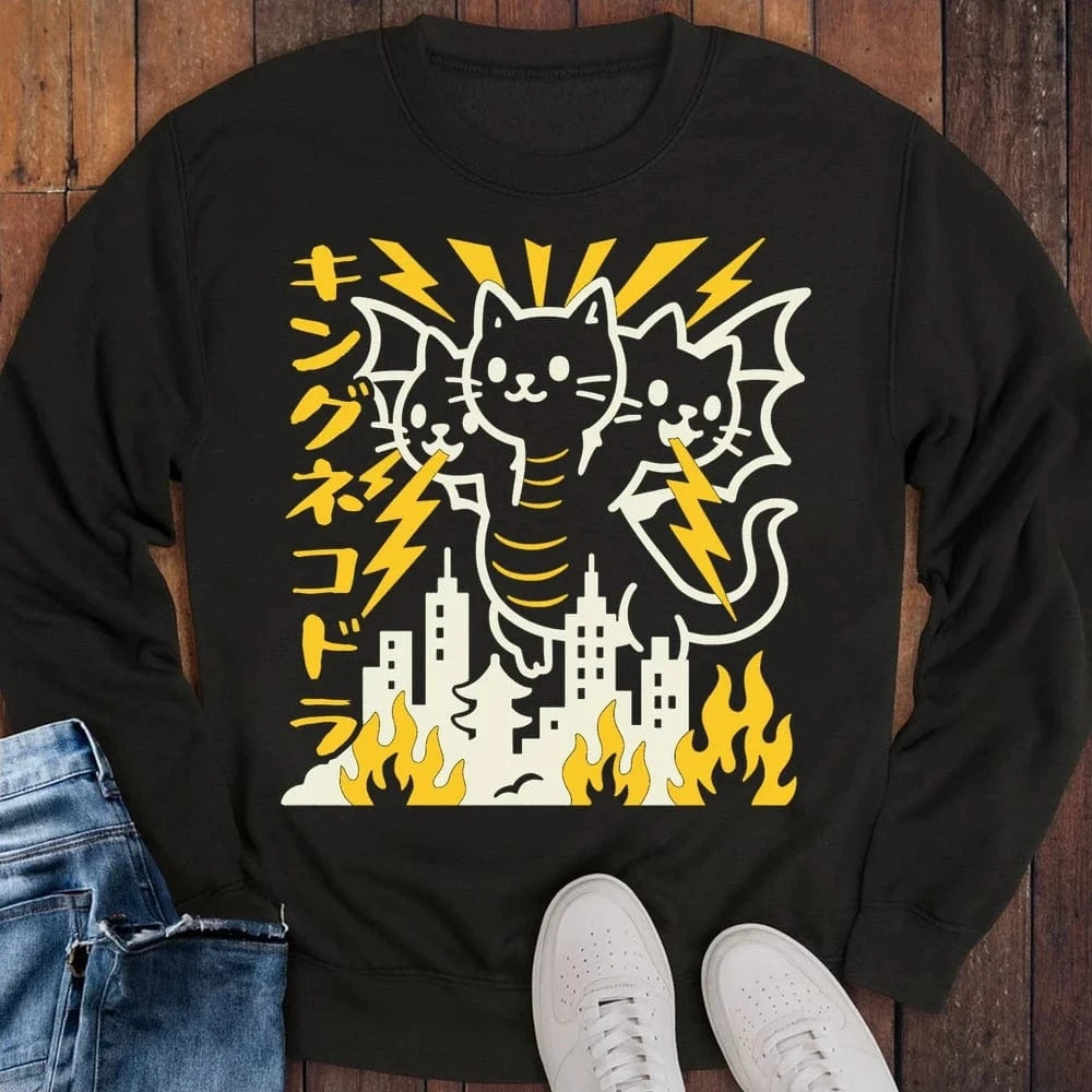 King Nekodorah Sweatshirt Black / S 19519767120498897459 Sweatshirt