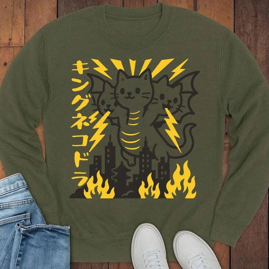 King Nekodorah Sweatshirt Military Green / S 15172572456805206103 Sweatshirt