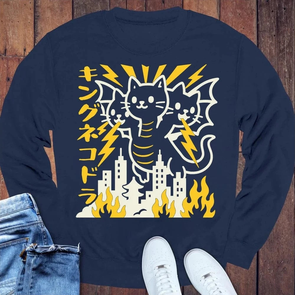 King Nekodorah Sweatshirt Navy / S 11202991352795592349 Sweatshirt