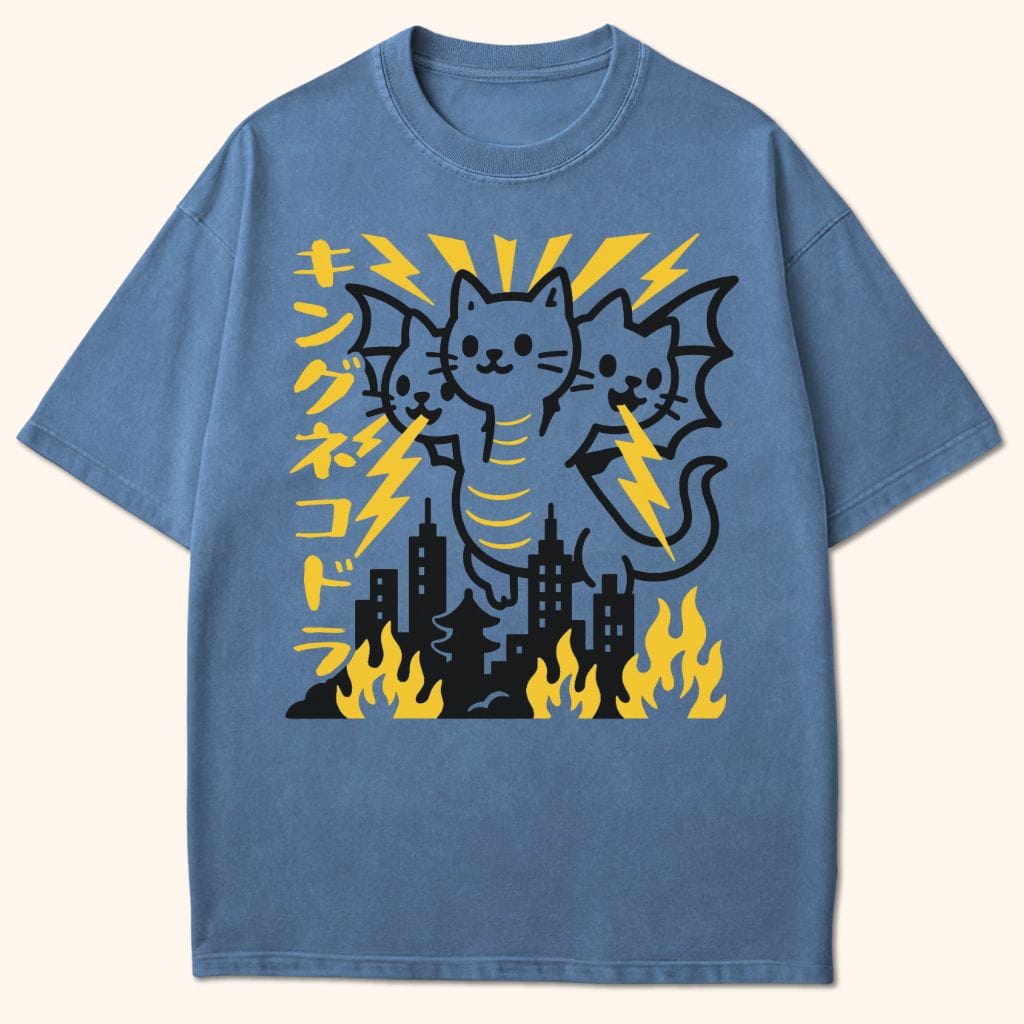 King Nekodorah T-Shirt Blue Jean / S 16442899788407942252 T-Shirt