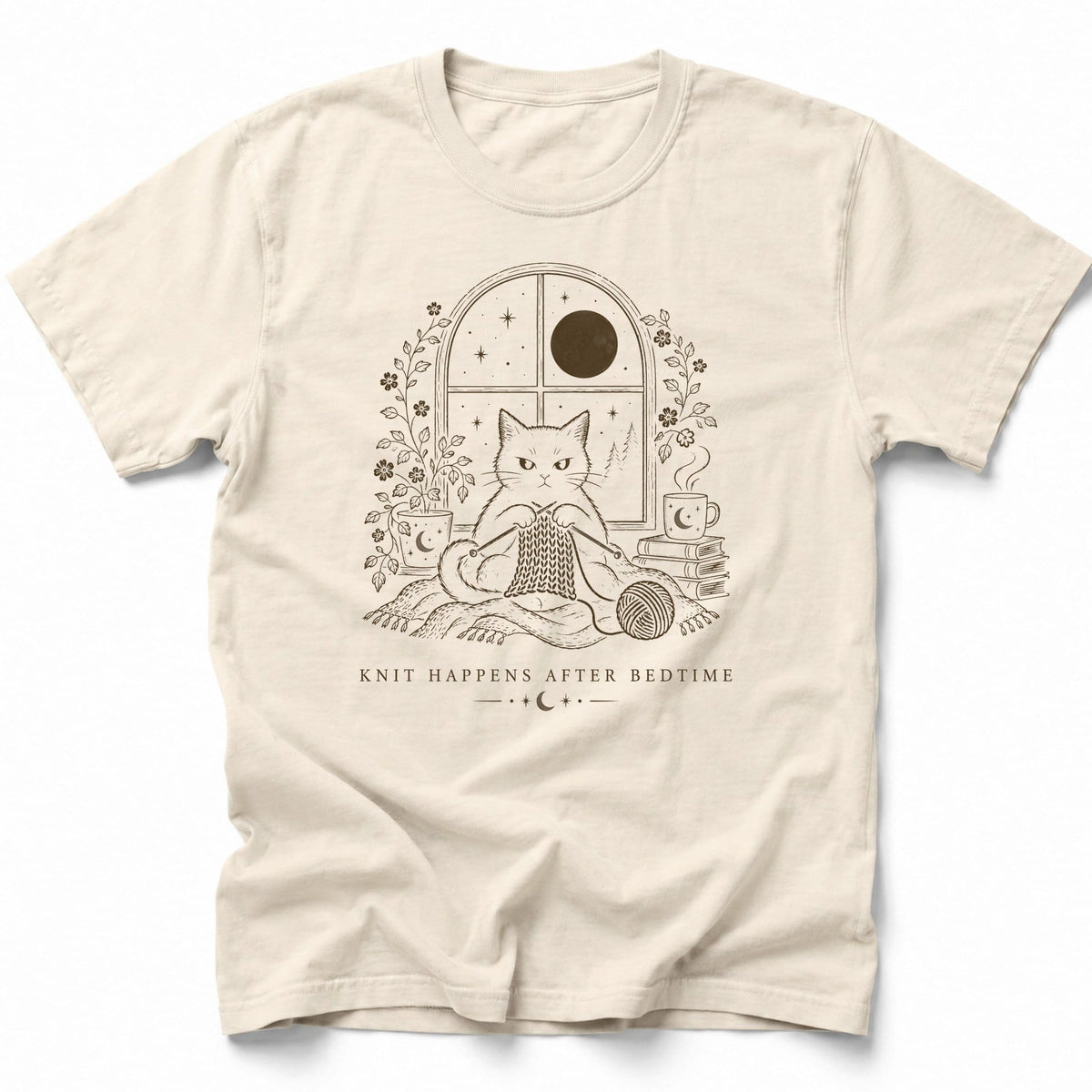 Knit Happens After Bedtime T-Shirt Ivory / S 73357269277502908667 T-Shirt