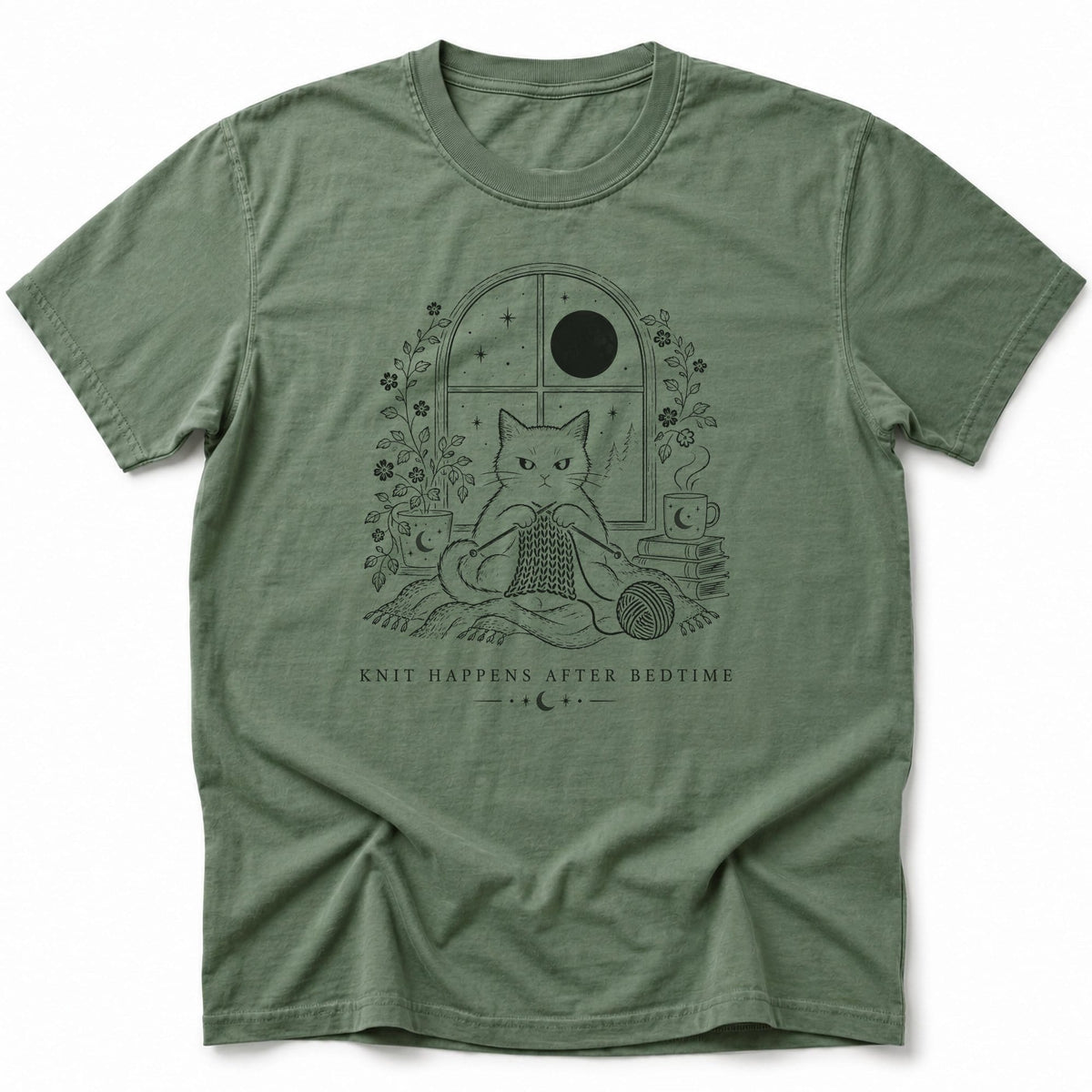 Knit Happens After Bedtime T-Shirt Moss / S 18159844649302455870 T-Shirt