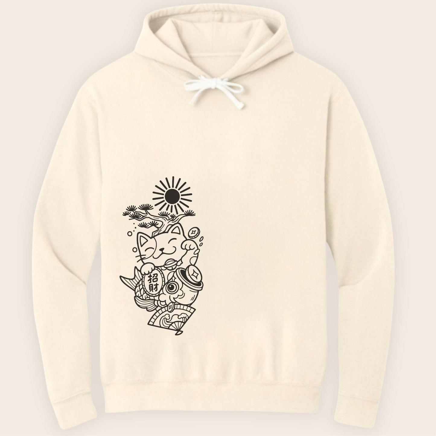Koi And Fortune Hoodie Ivory / S 11682959170488186710 Hoodie