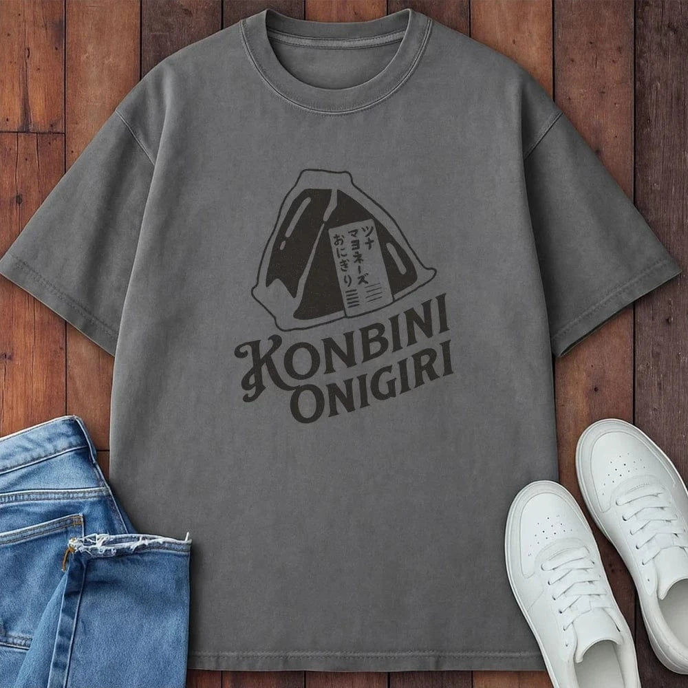 Konbini Onigiri T-Shirt Grey / S 16847632174429018343 T-Shirt