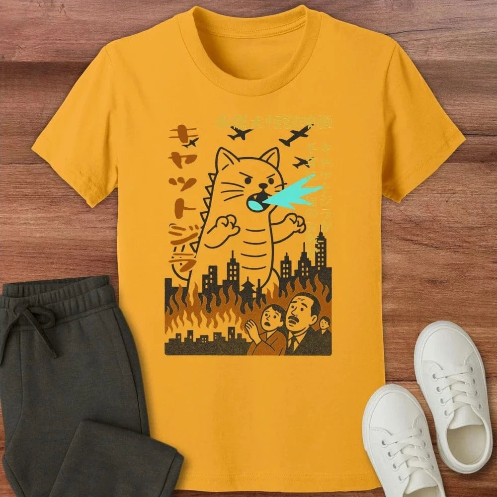 Kyattojira 1954 Kids T-Shirt Gold / S 24526306936569658249 Kids clothes