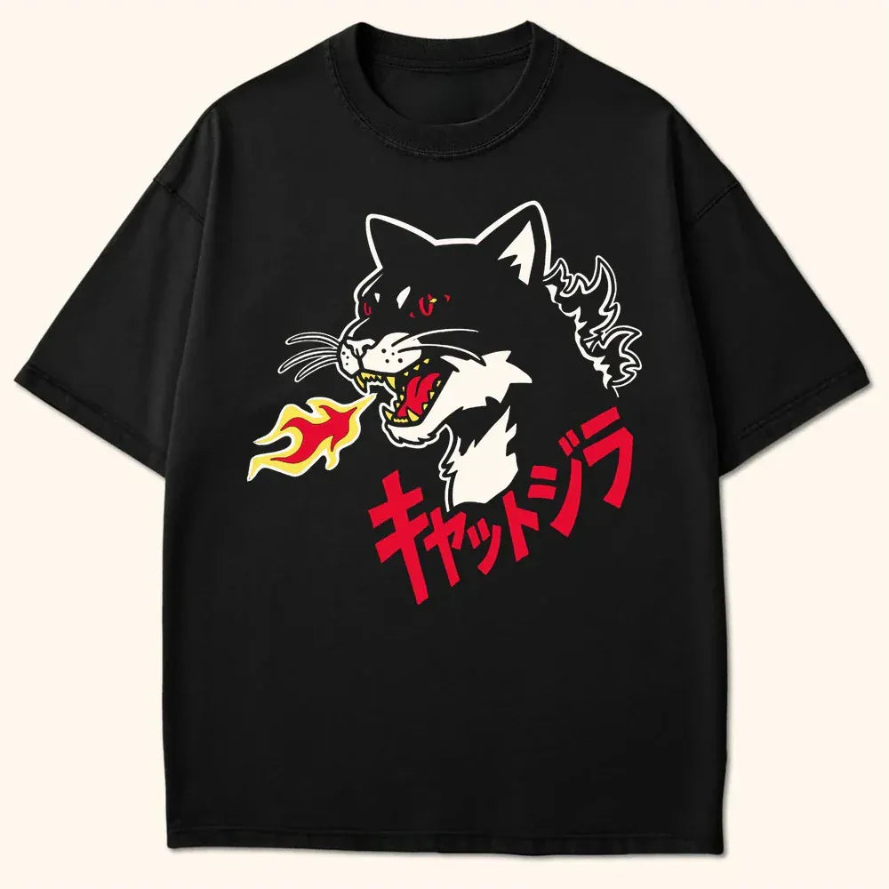 Kyattojira Ablaze T-Shirt Black / S 16341701861919624210 T-Shirt