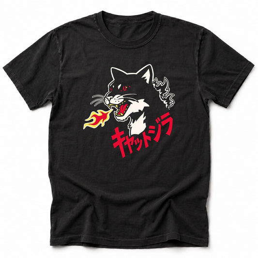 Kyattojira Ablaze T-Shirt Black / S 16341701861919624210 T-Shirt