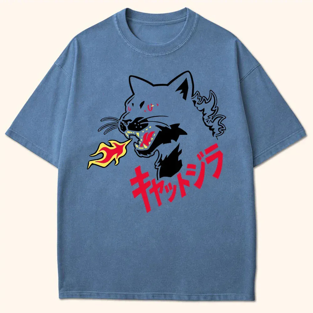 Kyattojira Ablaze T-Shirt Blue Jean / S 18516537865499763917 T-Shirt