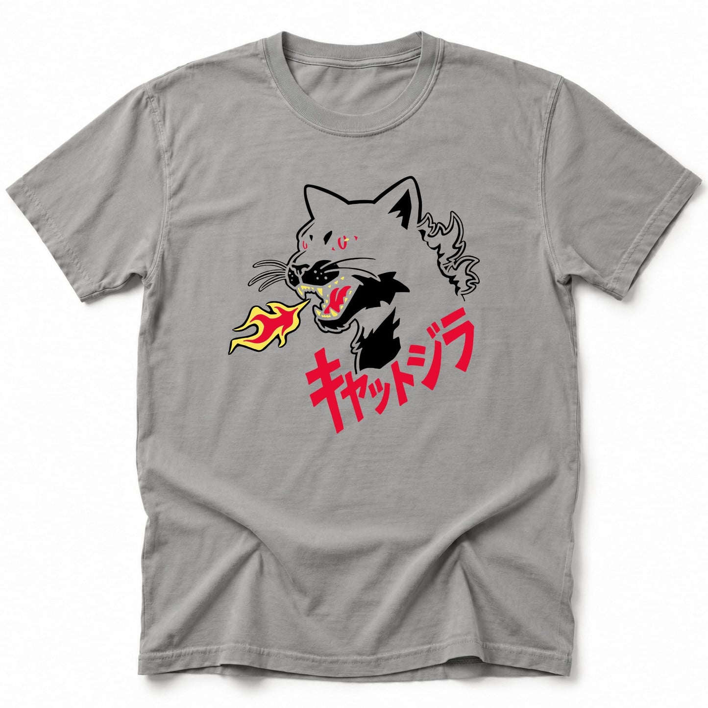 Kyattojira Ablaze T-Shirt Grey / S 28423999726964189733 T-Shirt
