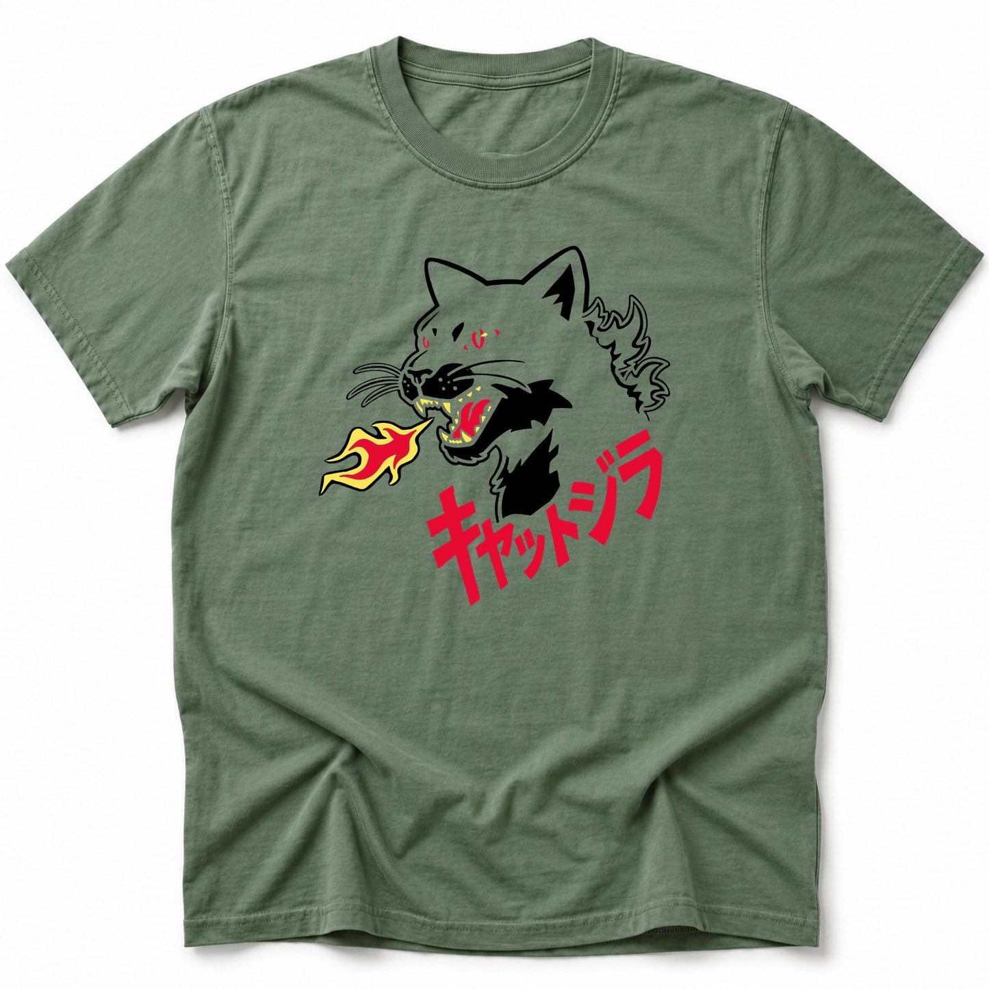 Kyattojira Ablaze T-Shirt Moss / S 25519882408744279791 T-Shirt