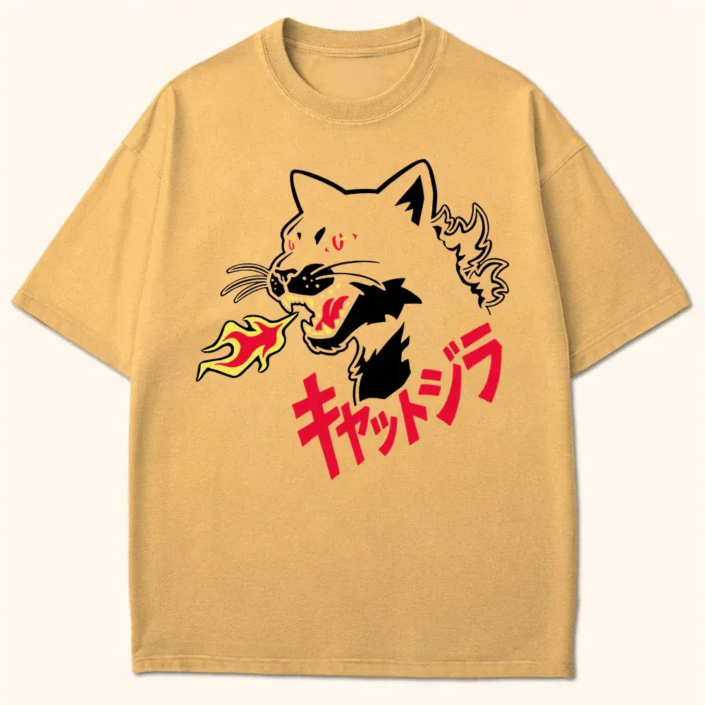 Kyattojira Ablaze T-Shirt Mustard / S 11069076451463564442 T-Shirt