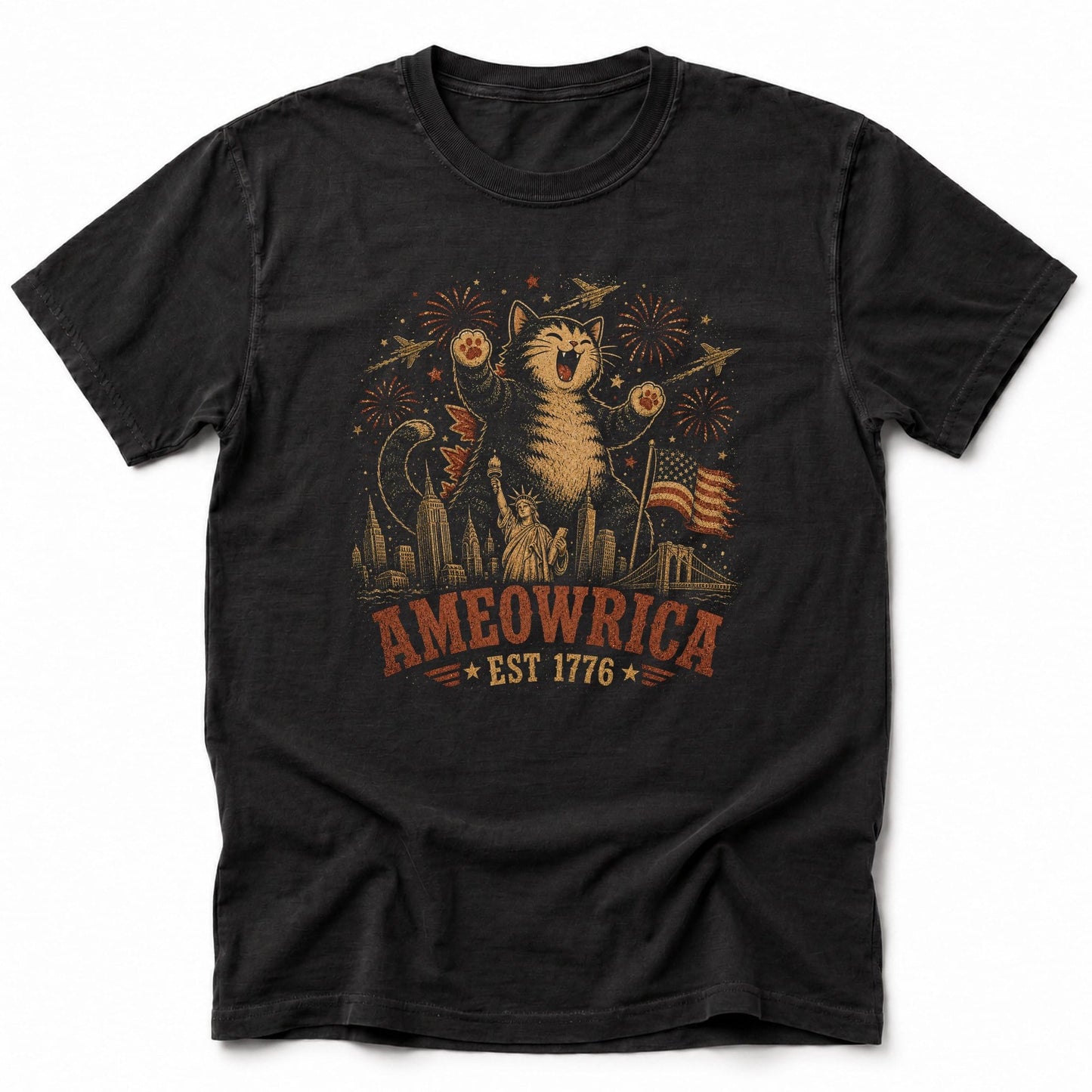 Kyattojira Ameowrica T-Shirt Black / S 17020141479420542772 T-Shirt