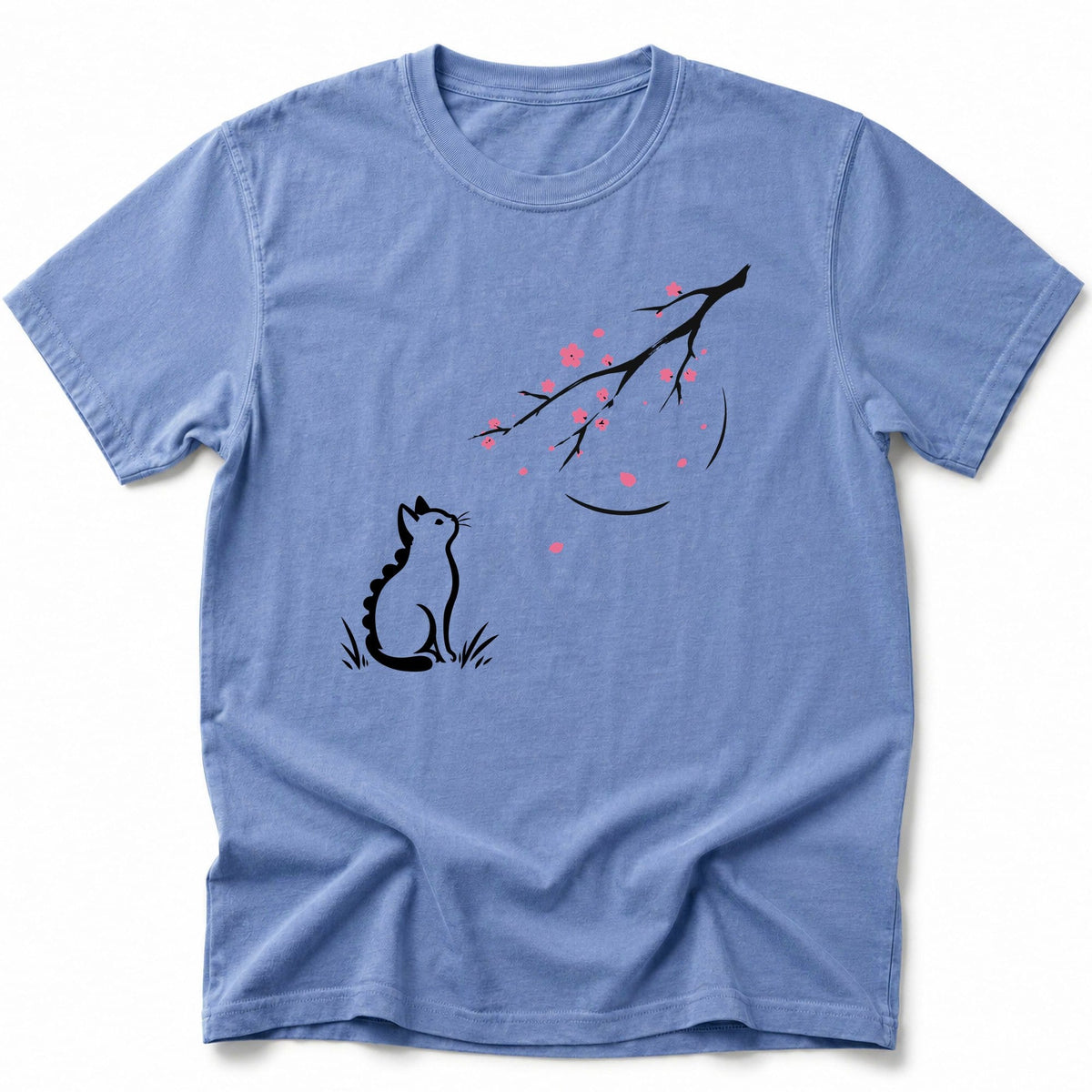 Kyattojira and Blossoms T-Shirt Blue Jean / S 11706050593223357117 T-Shirt