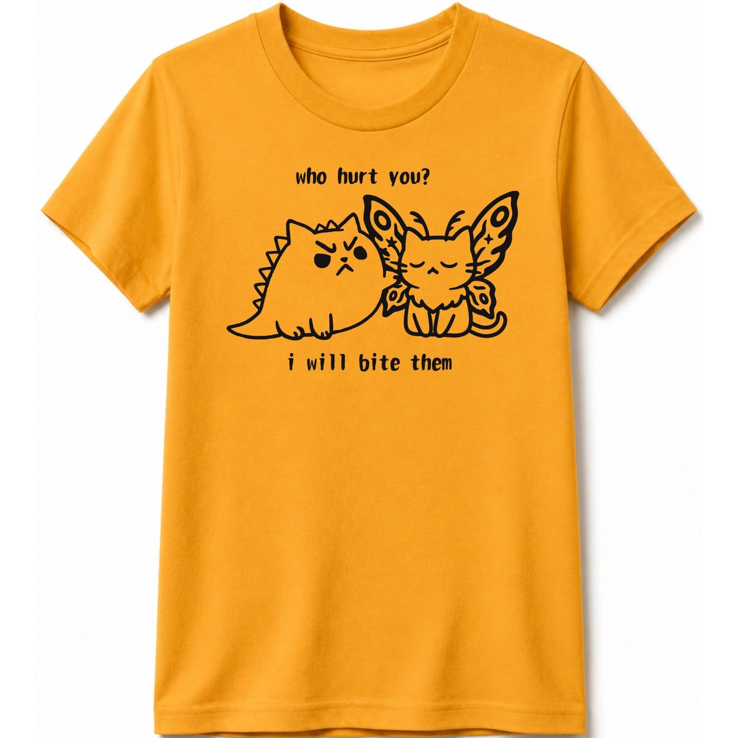 Kyattojira Bites Kids Tee Gold / S 10631698868778010490 Kids clothes