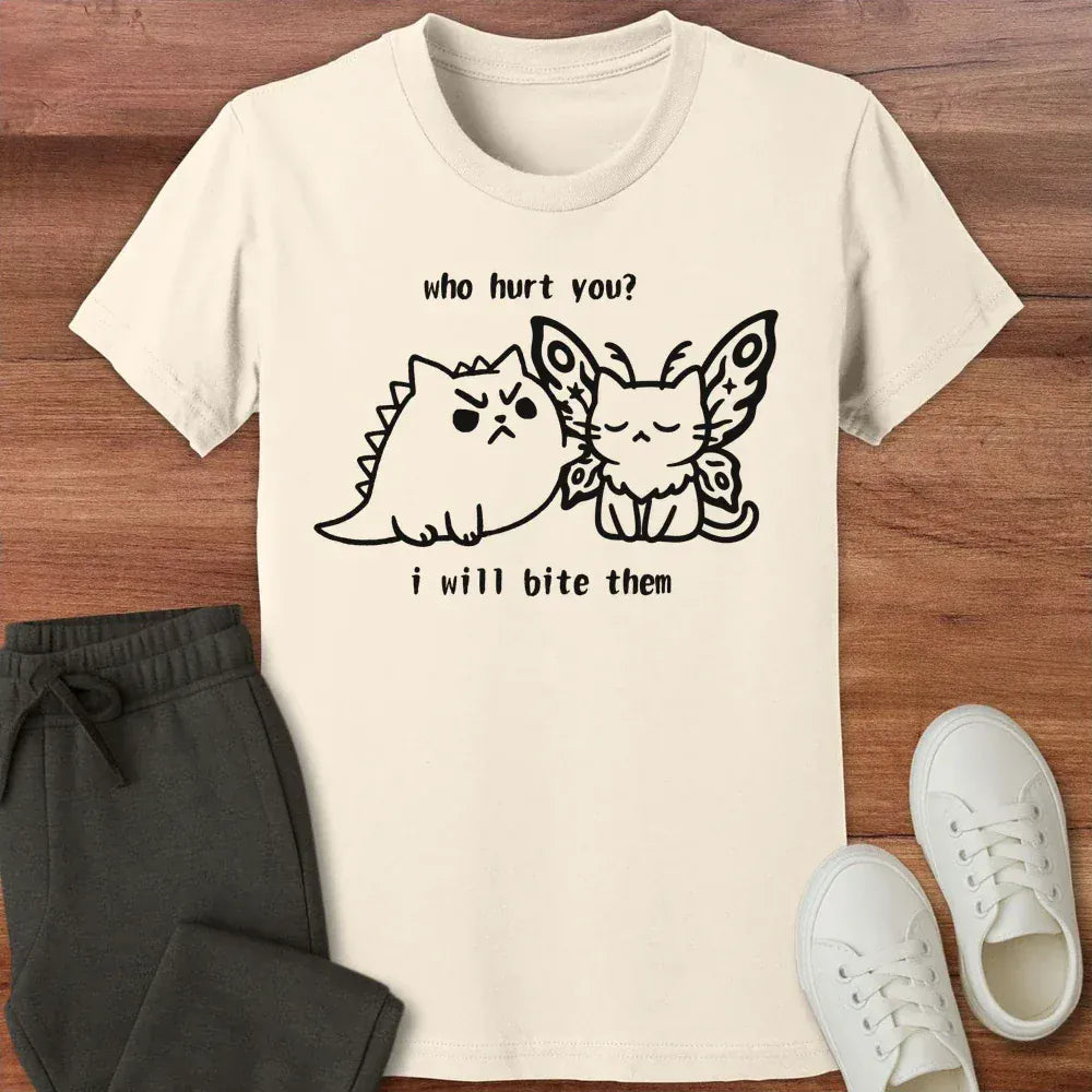 Kyattojira Bites Kids Tee Natural / S 24331360875643216096 Kids clothes