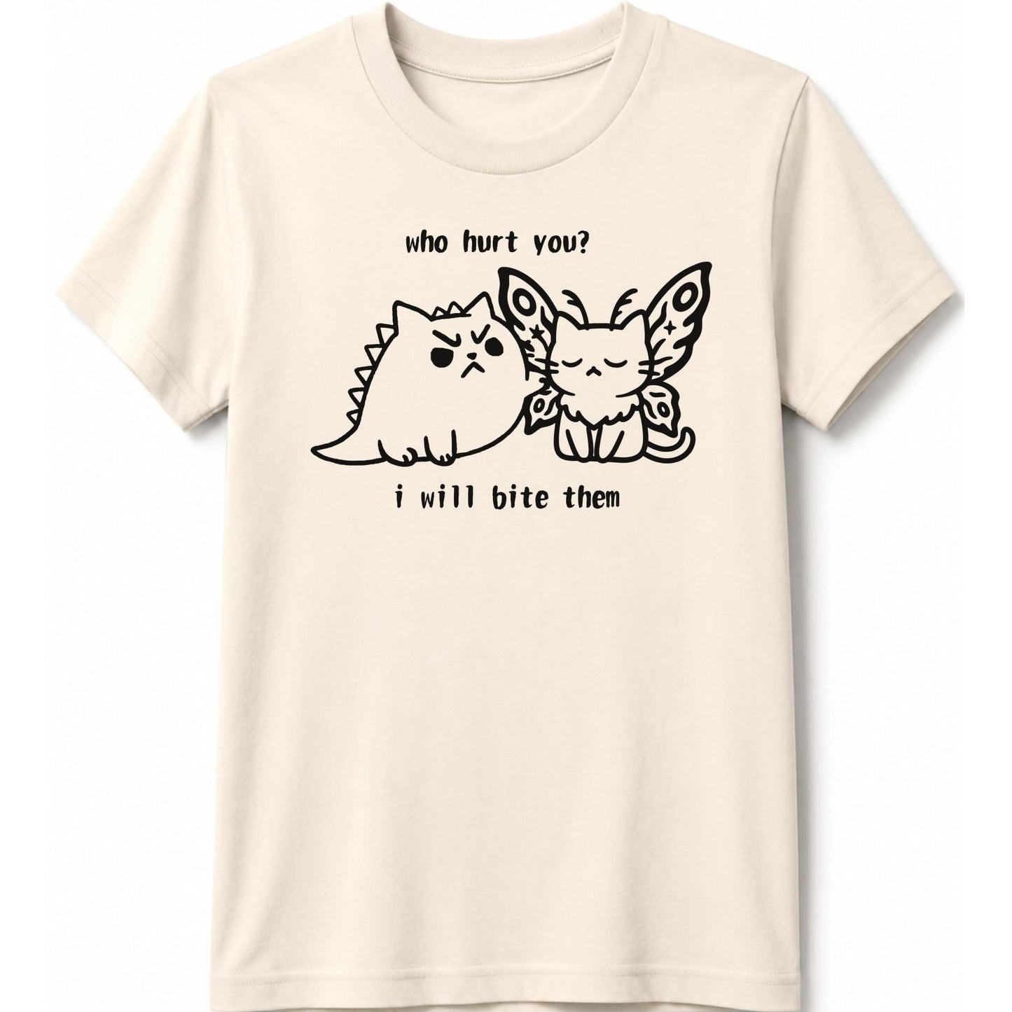 Kyattojira Bites Kids Tee Natural / S 24331360875643216096 Kids clothes
