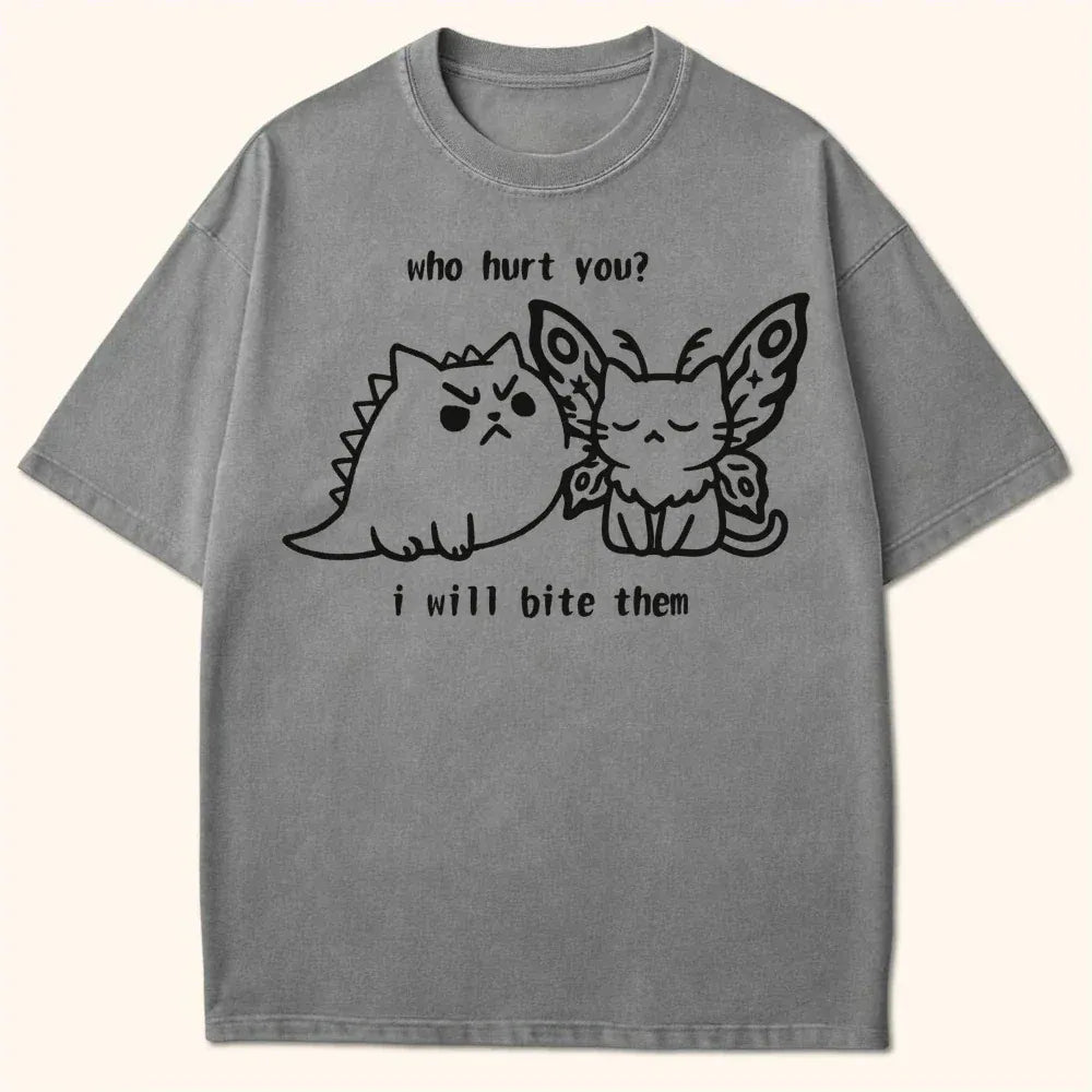 Kyattojira Bites T-Shirt Grey / S 27815082110644071674 T-Shirt