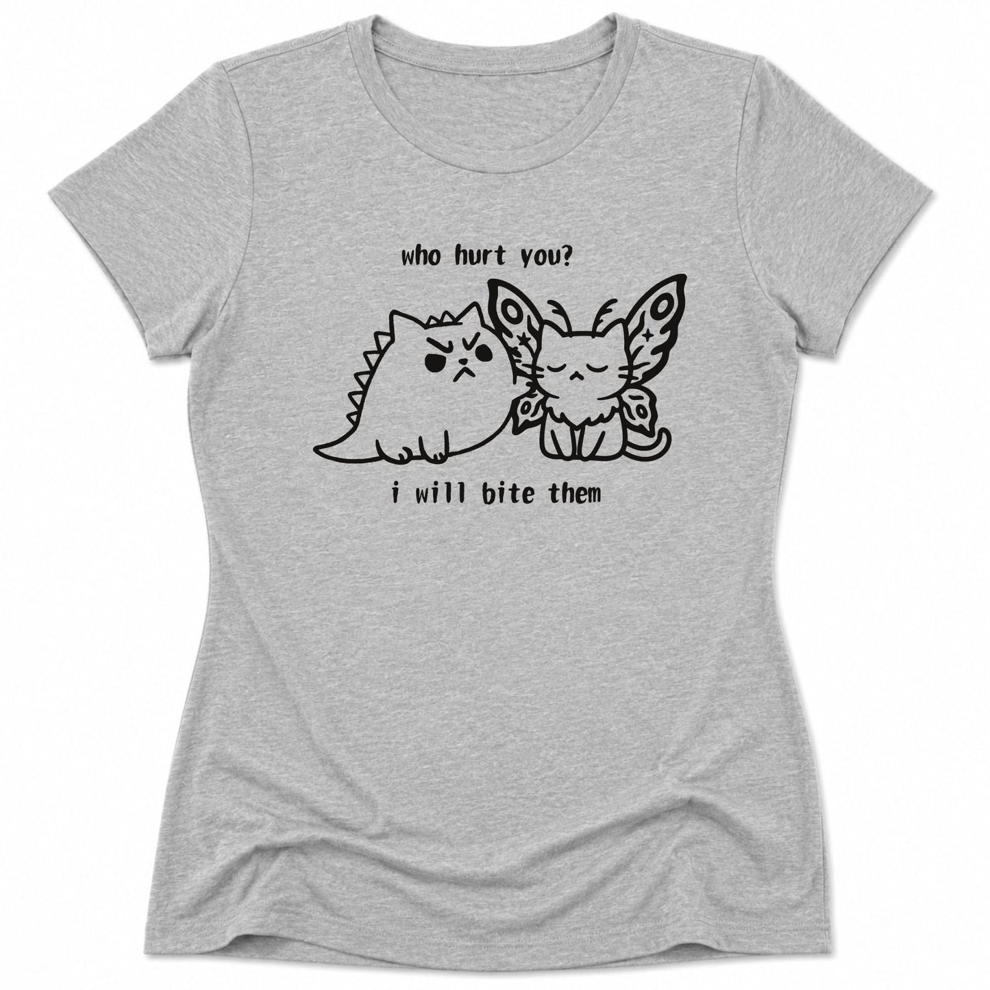 Kyattojira Bites Womens Tee Athletic Heather / S 13366612349937456323 T-Shirt