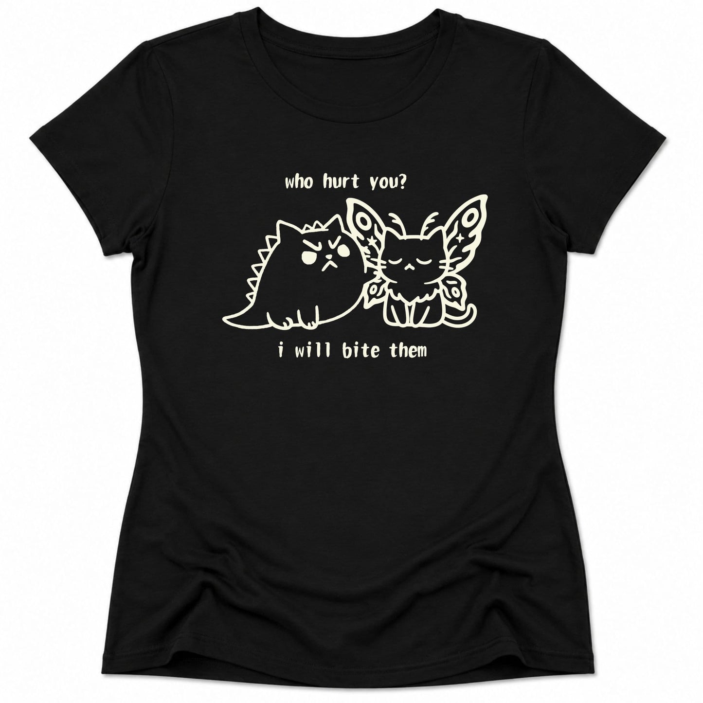 Kyattojira Bites Womens Tee Black / S 32930119380511258103 T-Shirt