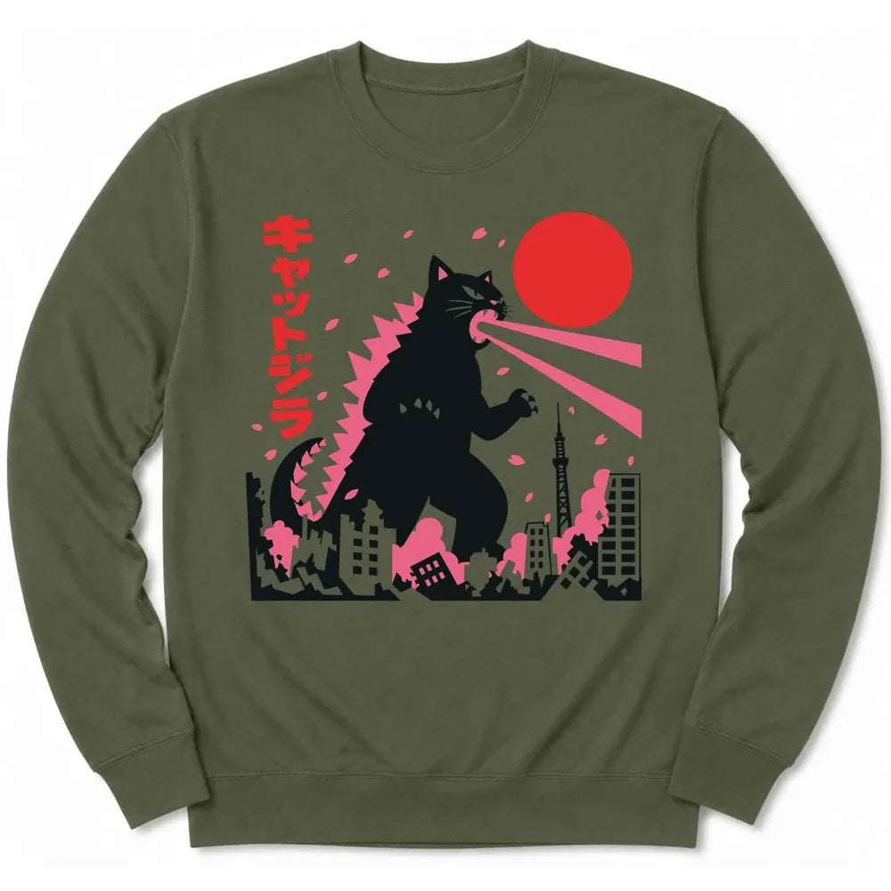 Kyattojira Blossoms Sweatshirt Military Green / S 32220804517238648550 Sweatshirt
