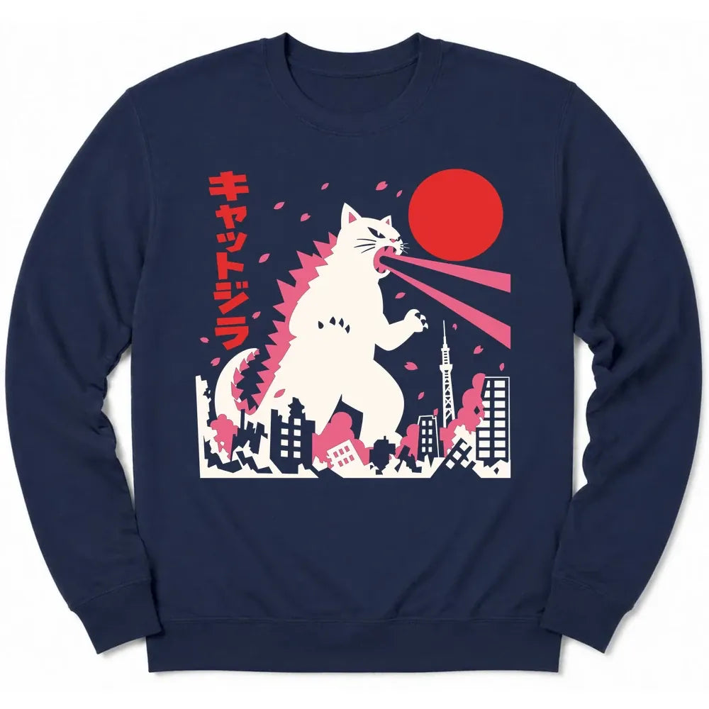 Kyattojira Blossoms Sweatshirt Navy / S 30526861444205501963 Sweatshirt
