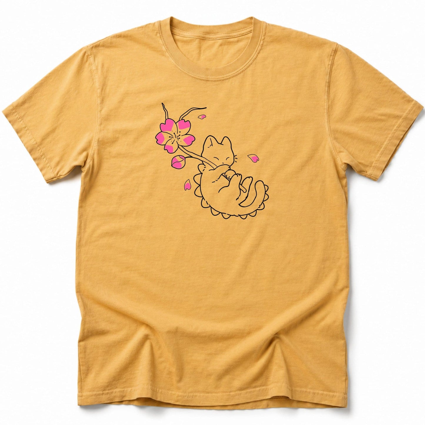 Kyattojira Blossoms T-Shirt Mustard / S 14417865189096149784 T-Shirt