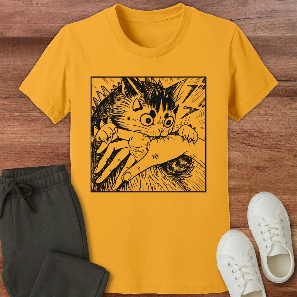 Kyattojira Chomps Kids Tee Gold / S 22535128865133723015 Kids clothes