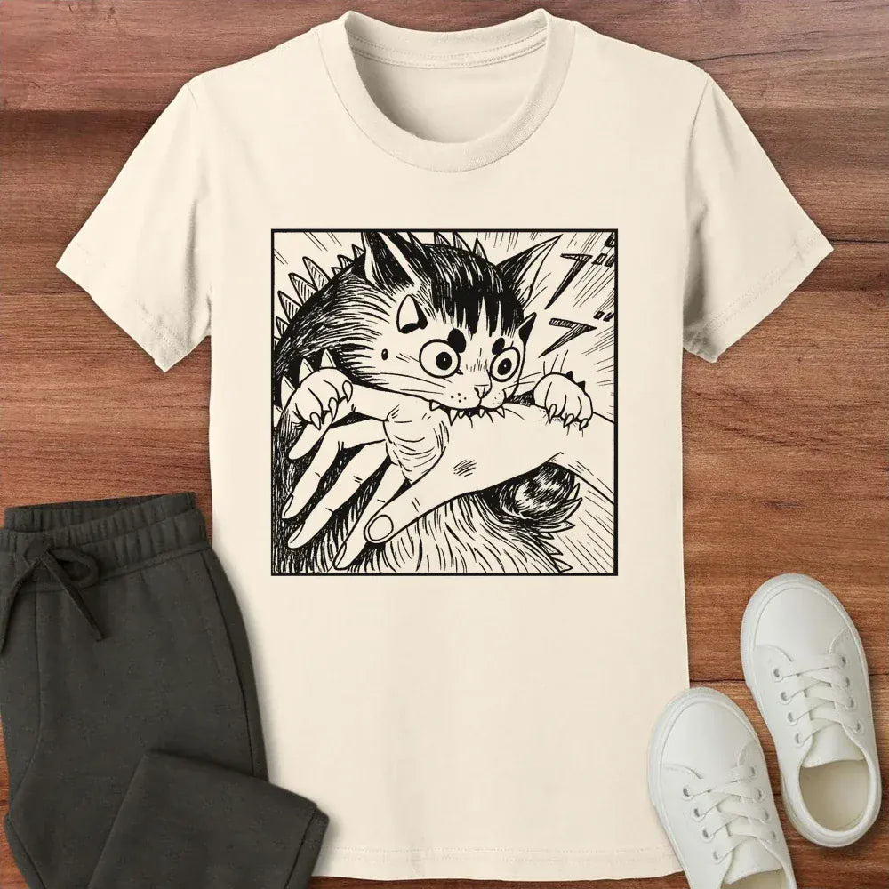 Kyattojira Chomps Kids Tee Natural / S 16648097399250057335 Kids clothes