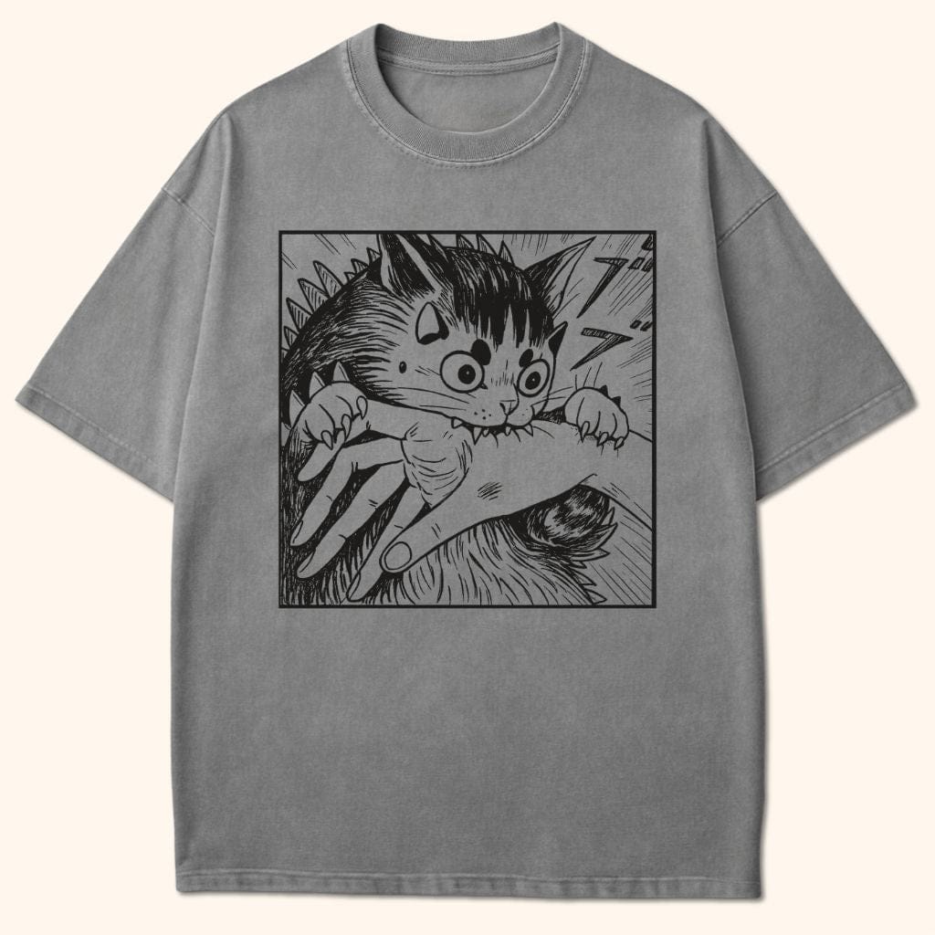 Kyattojira Chomps T-Shirt Grey / S 57348894907448318160 T-Shirt