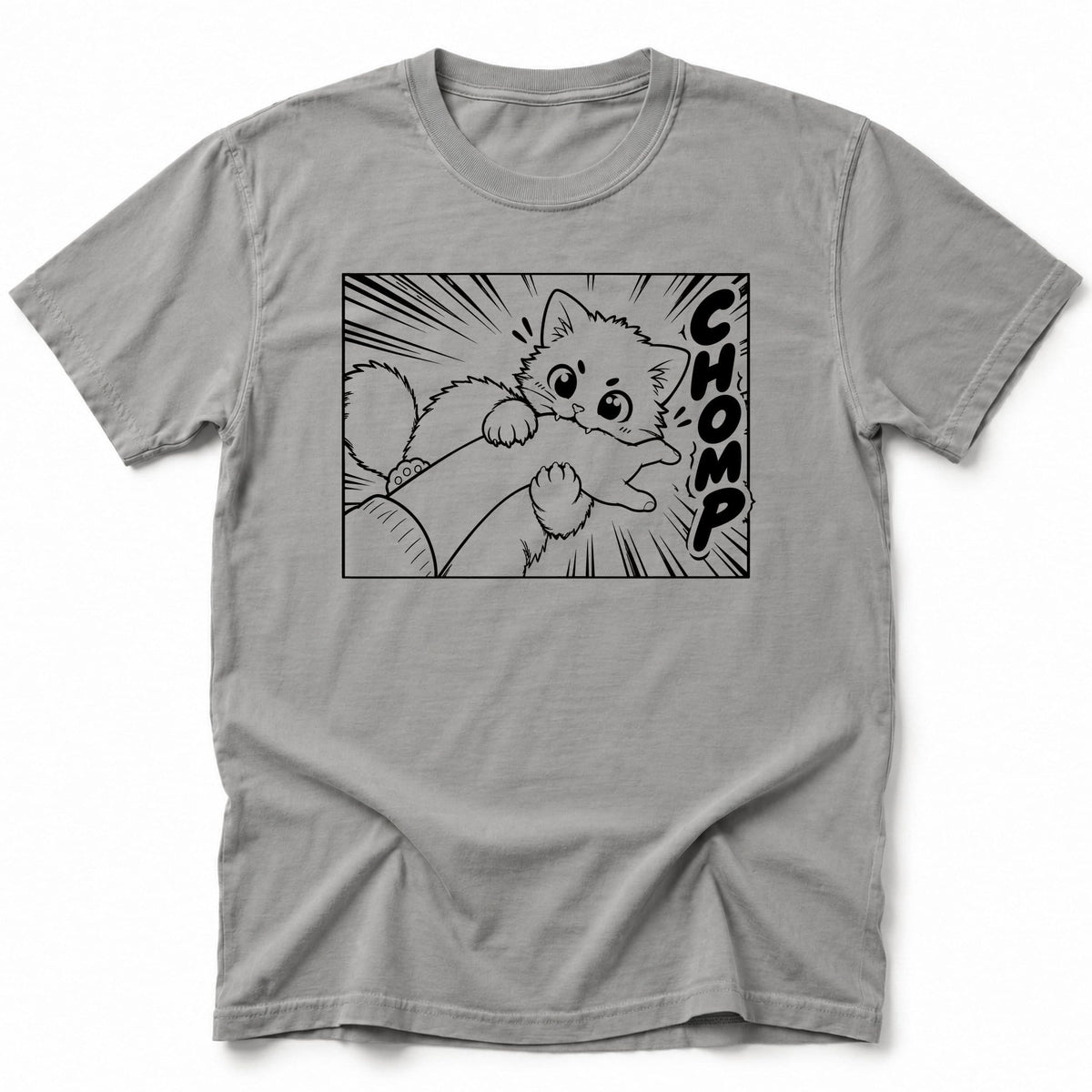 Kyattojira Chomps T-Shirt Grey / S 57348894907448318160 T-Shirt