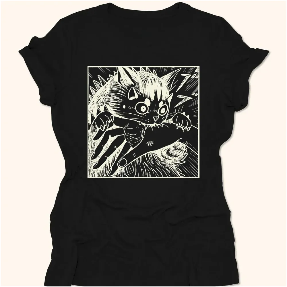 Kyattojira Chomps Womens Tee Black / S 26660659490172073735 T-Shirt