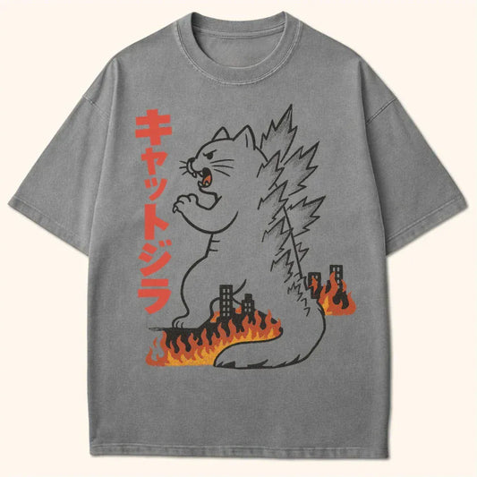 Kyattojira Final Wars T-Shirt Grey / S 32029708697033641254 T-Shirt