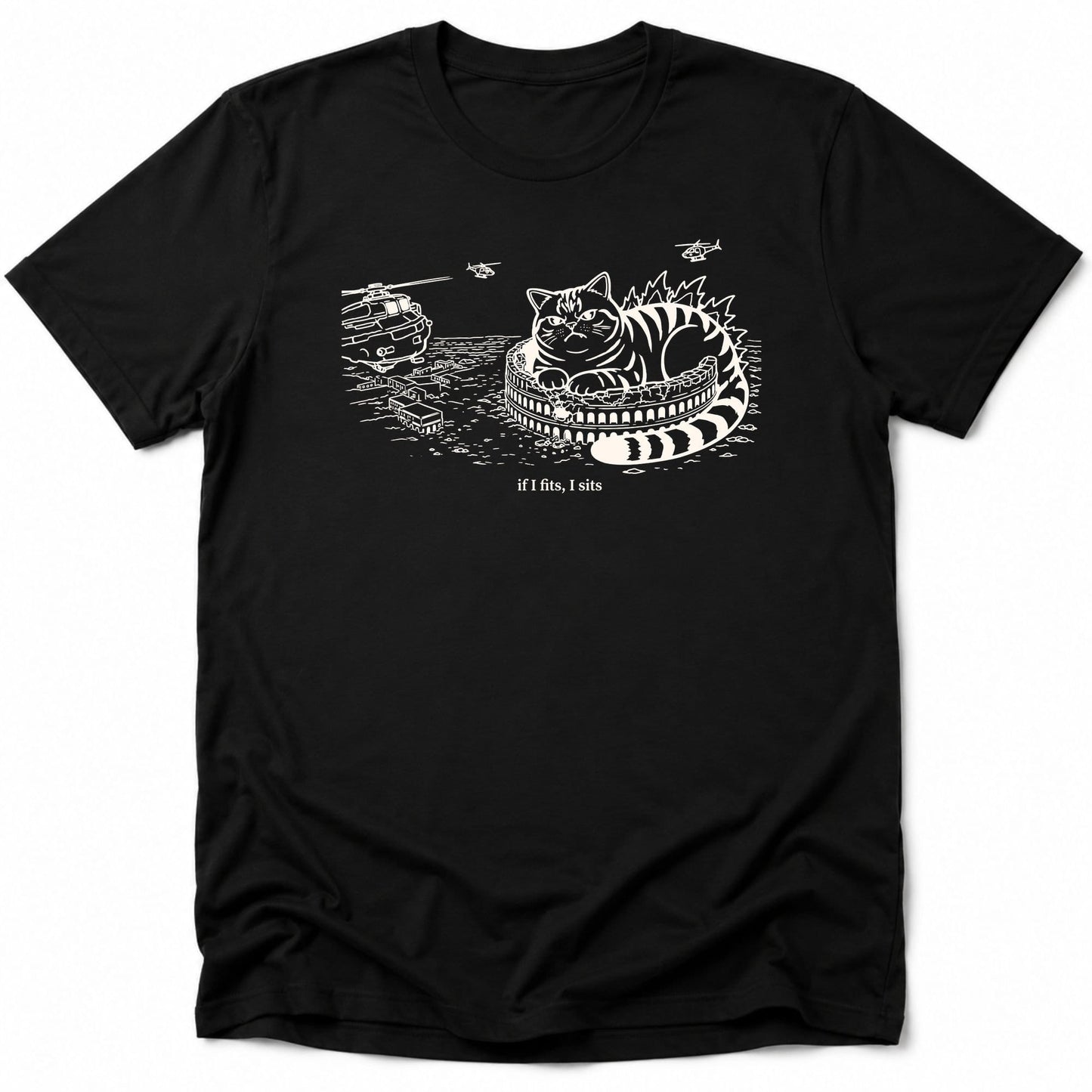Kyattojira Fits And Sits Everyday Softstyle Tee Black / S 83646823166402082080 T-Shirt