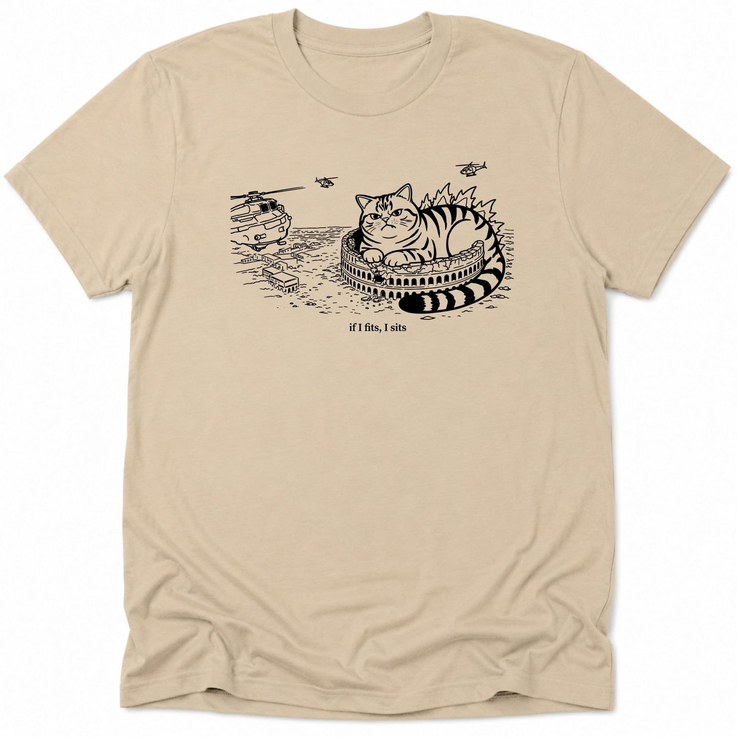 Kyattojira Fits And Sits Everyday Softstyle Tee Sand / S 27806009956553522299 T-Shirt