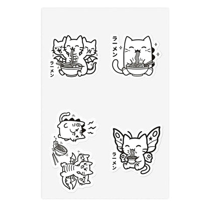 🍜 Kyattojira & Friends — Ramen Time Sticker Pack 1 6" × 4" / White / Die-Cut 32433457372459140494 Paper products