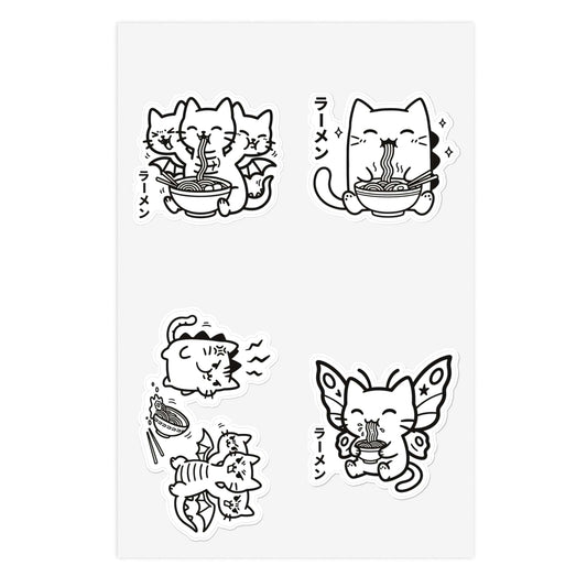 🍜 Kyattojira & Friends — Ramen Time Sticker Pack 1 6" × 4" / White / Die-Cut 32433457372459140494 Paper products