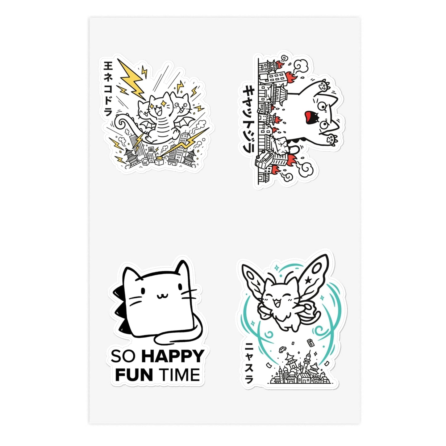 😺 Kyattojira & Friends Sticker Pack — Cute Chaos Edition 6" × 4" / White / Die-Cut 31313094908698757237 Paper products