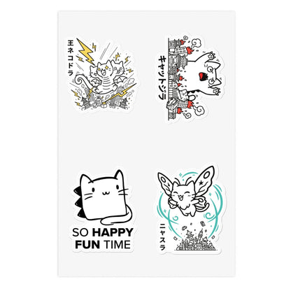 😺 Kyattojira & Friends Sticker Pack — Cute Chaos Edition 6" × 4" / White / Die-Cut 31313094908698757237 Paper products