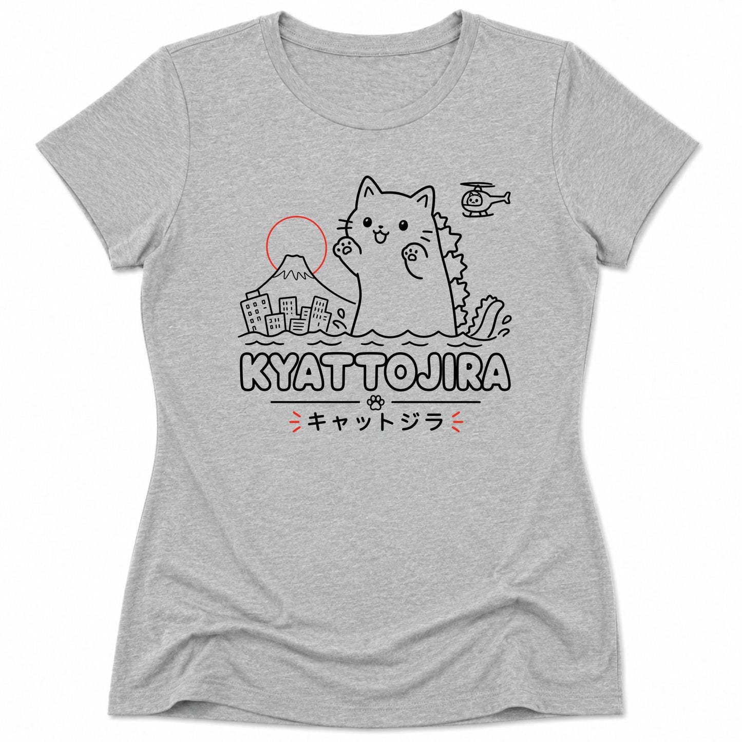 Kyattojira Fuji Womens Tee S / Athletic Heather 52685335415699830642 T-Shirt