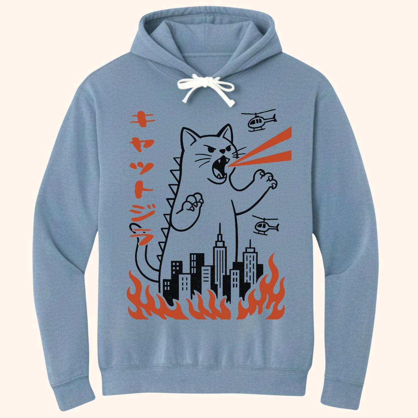 Kyattojira Hoodie Blue Jean / S 19984739801911501074 Hoodie